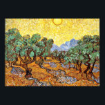 Van Gogh: Olivenbäume mit gelbem Himmel und Sonne Poster<br><div class="desc">Van Gogh: Olive Trees with Yellow Sky and Sun Artwork Poster von VIRGINIA5050. Postimpressionistische Landschaftsmalerei des Künstlers Vincent Van Gogh,  1889. VIRGINIA5050 (Mein Original Artwork) Kreative und ungewöhnliche Geschenke für jeden Anlaß unter www.zazzle.com/virginia5050*</div>