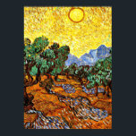 Van Gogh - Olivenbäume mit gelbem Himmel und Sonne Poster<br><div class="desc">Vincent van Gogh Gemälde,  Olivenbäume mit gelbem Himmel und Sonne</div>