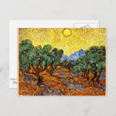 Van Gogh - Olivenbäume mit gelbem Himmel und Sonne Postkarte (Vorne/Hinten)