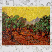 Van Gogh Olivenbäume mit gelbem Himmel und Sonne Puzzle