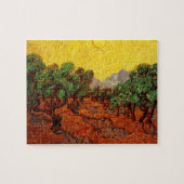 Van Gogh Olivenbäume mit gelbem Himmel und Sonne Puzzle (Horizontal)