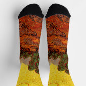 Van Gogh Olivenbäume mit gelbem Himmel und Sonne Socken (Oben)