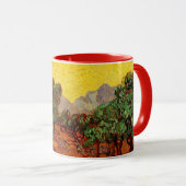 Van Gogh Olivenbäume mit gelbem Himmel und Sonne Tasse (VorderseiteRechts)