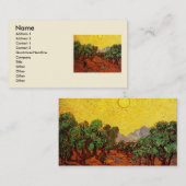 Van Gogh Olivenbäume mit gelbem Himmel und Sonne Visitenkarte (Vorne/Hinten)