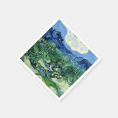 Van Gogh - Olivenbäume mit Hintergrund der Alpille Serviette (Ecke)