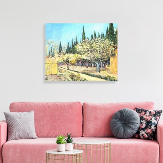 Van Gogh Orchard in Blossom, grenzt an die Zypress Leinwanddruck (Insitu (Wohnzimmer))