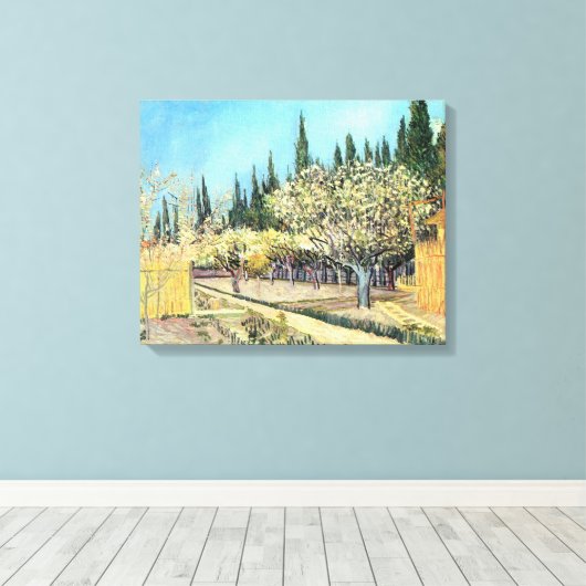 Van Gogh Orchard in Blossom, grenzt an die Zypress Leinwanddruck (Insitu (Holzboden))