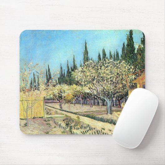 Van Gogh Orchard in Blossom, grenzt an die Zypress Mousepad (Mit Mouse)