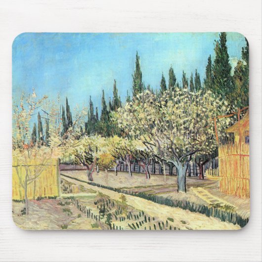 Van Gogh Orchard in Blossom, grenzt an die Zypress Mousepad (Vorne)