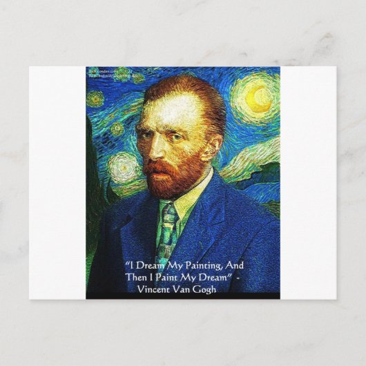 van Gogh "Paint My Dreams" Ohrfeigen Mugs Cards Et Postkarte (Vorderseite)
