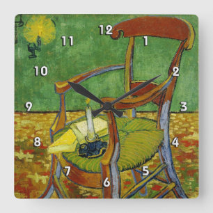 Van Gogh Paul Gauguin's Armchair (F499) Quadratische Wanduhr