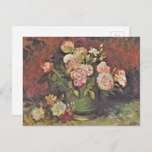 Van Gogh Peonies and Rose BlumengalerieHD Postkarte (Vorne/Hinten)