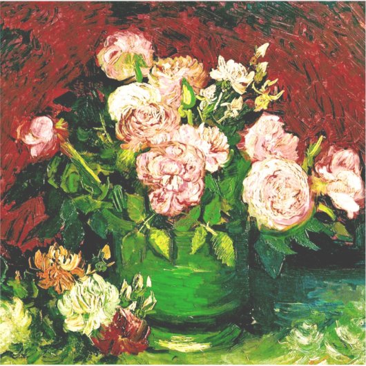 Van Gogh Peonies und Rose Aufkleber (Vorderseite)