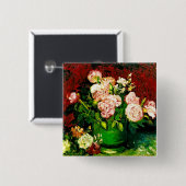 Van Gogh Peonies und Rose Button (Vorne & Hinten)