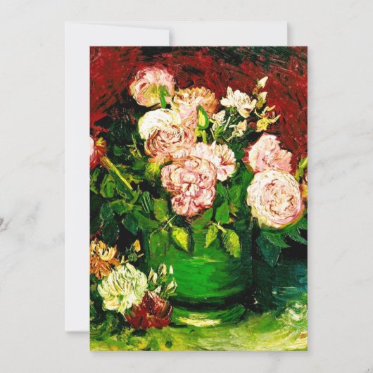 Van Gogh Peonies und Rose Einladung (Vorderseite)