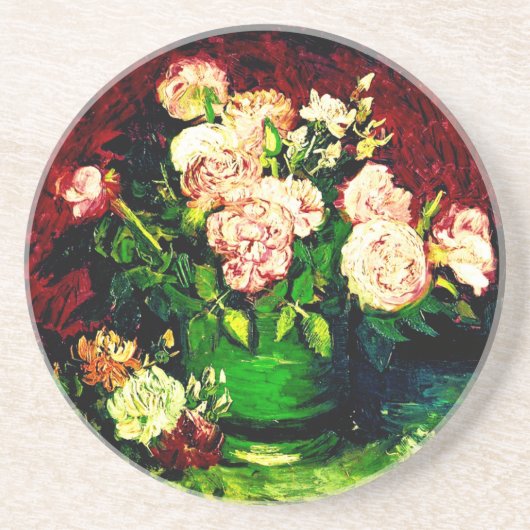 Van Gogh Peonies und Rose Getränkeuntersetzer (Vorne)
