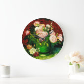 Van Gogh Peonies und Rose Große Wanduhr (Zuhause)