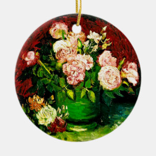 Van Gogh Peonies und Rose Keramik Ornament