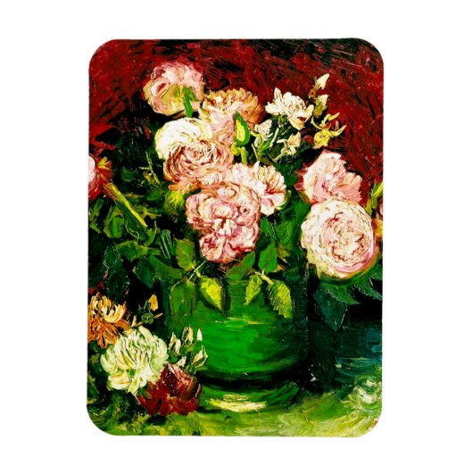 Van Gogh Peonies und Rose Magnet (Vertikal)