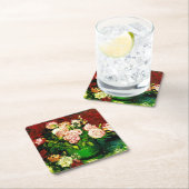 Van Gogh Peonies und Rose Rechteckiger Pappuntersetzer (Vor Ort)