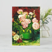 Van Gogh Peonies und Rose Save The Date (Stehend Vorderseite)