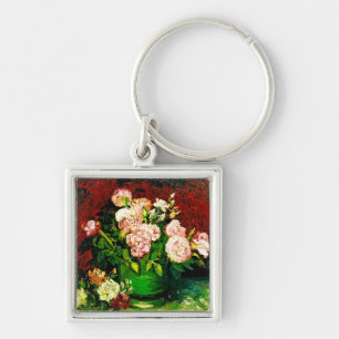 Van Gogh Peonies und Rose Schlüsselanhänger