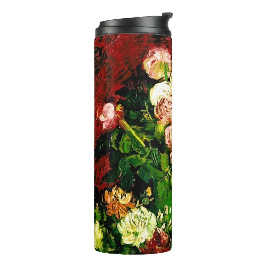 Van Gogh Peonies und Rose Thermosbecher (Nach links gedreht)