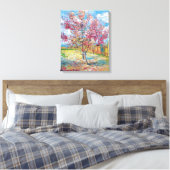 Van Gogh - Pink Peach Trees Canvas Print Leinwanddruck (Insitu (Schlafzimmer))