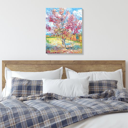 Van Gogh - Pink Peach Trees Canvas Print Leinwanddruck (Insitu (Schlafzimmer))
