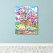 Van Gogh - Pink Peach Trees Canvas Print Leinwanddruck (Insitu (Holzboden))