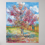 Van Gogh - Pink Peach Trees Poster<br><div class="desc">Vincent Van Gogh's rosa Pfirsichbäume. Als Van Gogh 1888 in Arles ankam, blühten Obstbäume in den Obstgärten. Die Blüten der Aprikosen-, Pfirsich- und Pflaumenbäume motivierten ihn, und innerhalb eines Monats hatte er vierzehn Gemälde von blühenden Obstbäumen erstellt. Die Gemälde "Bäume und Obstgärten in Blüte" von Van Gogh spiegeln die Einflüsse...</div>