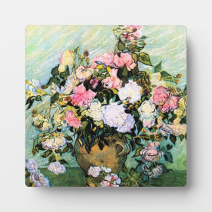 Van Gogh Pink Roses Plaque Fotoplatte