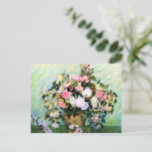 Van Gogh Pink Roses Postcard Postkarte (Stehend Vorderseite)