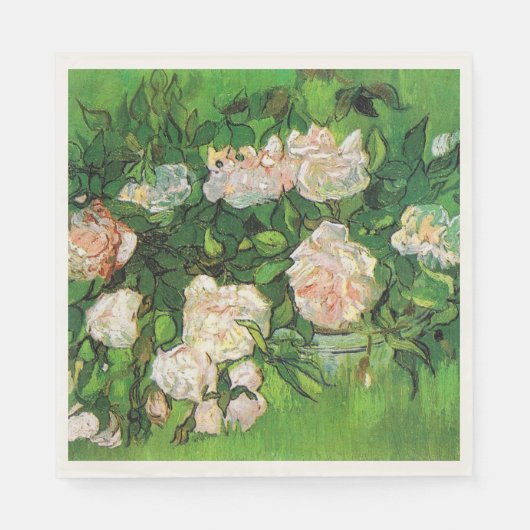 Van Gogh - Pink Roses Serviette (Vorderseite)