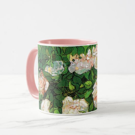 Van Gogh - Pink Roses Tasse (Vorderseite Links)