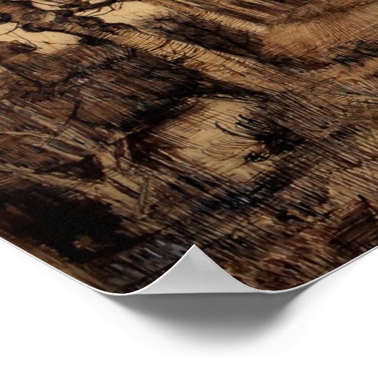 Van Gogh - Pollard Birches Poster (Ecke)