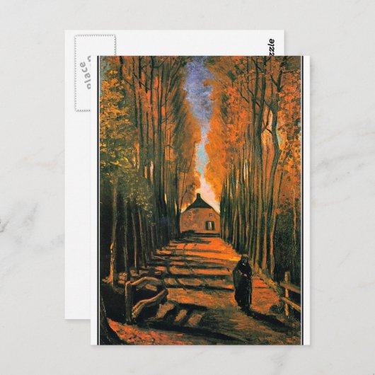Van Gogh - Poplars im Herbst Postkarte (Vorne/Hinten)