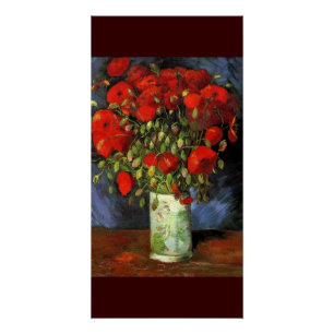 Van Gogh Poppies Red Blume Vase Peace Liebe Color Poster