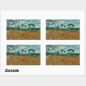 Van Gogh - Poppy Field, Rechteckiger Aufkleber (Blatt)