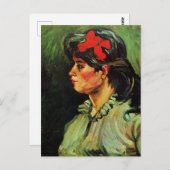 Van Gogh - Portrait der Frau mit dem roten Band Postkarte (Vorne/Hinten)