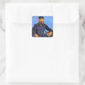 Van Gogh, Portrait des Postmanns Joseph Roulin Quadratischer Aufkleber (Tasche)