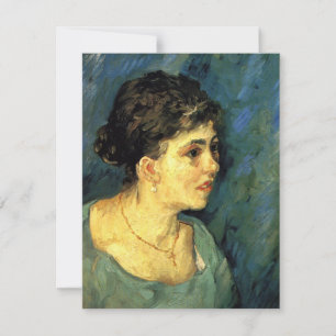 Van Gogh, Portrait einer Frau in Blau, Vintage-Kun