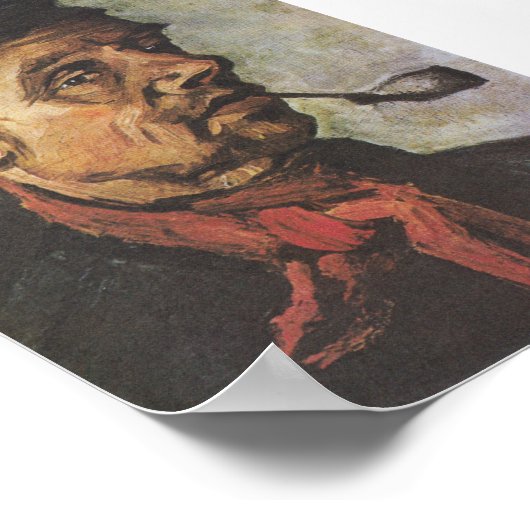 Van-Gogh-Portrait eines Mannes mit einem Tonschieb Poster (Ecke)