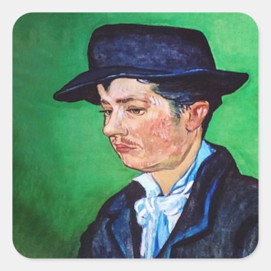 Van Gogh Portrait von Armand Roulin Quadratischer Aufkleber (Vorderseite)