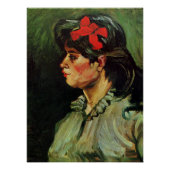 Van Gogh - Portrait von Frau mit rotem Band Poster (Vorderseite)