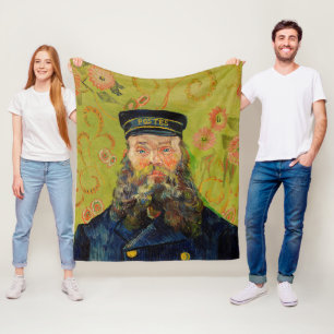 Van Gogh Postbote. Porträt Impressionismus Kunst Fleecedecke