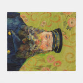 Van Gogh Postbote. Porträt Impressionismus Kunst Fleecedecke (Vorderseite (Horizontal))