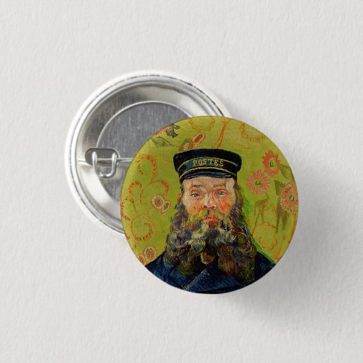 Van Gogh Postman. Portrait Impressionismus Art Button (Vorne & Hinten)