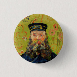 Van Gogh Postman. Portrait Impressionismus Art Button