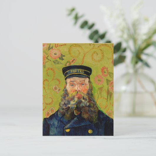 Van Gogh Postman. Portrait Impressionismus Art Postkarte (Stehend Vorderseite)